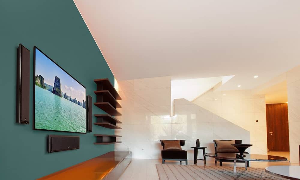 MartinLogan Motion SLM XL - SLM On Wall with TV
