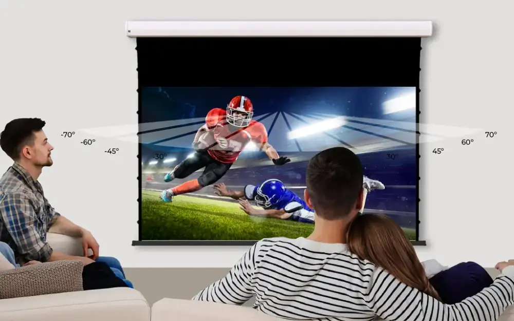 Screen Innovations Short Throw Motorized screen in a room