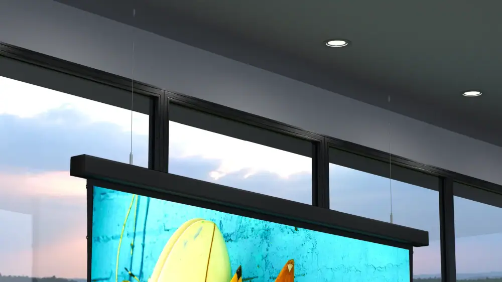 Screen Innovations Solo 3 Indoor screen in a room