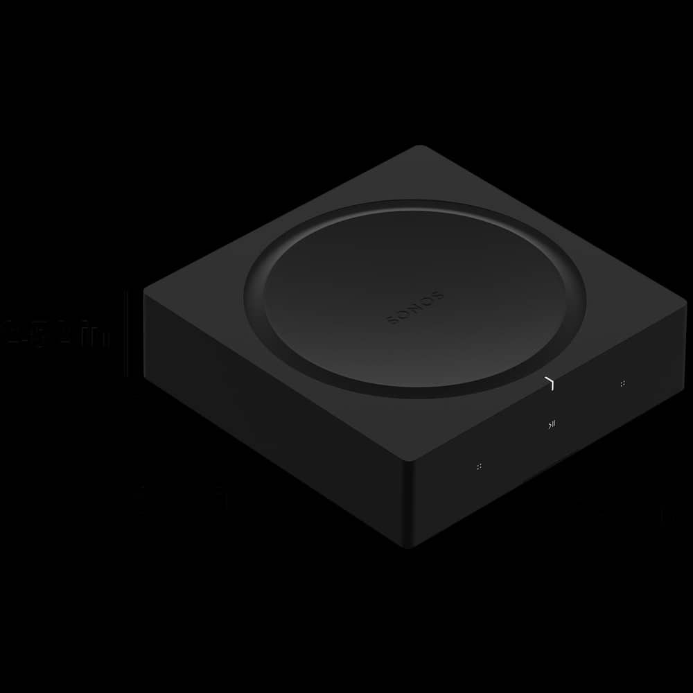 Sonos Amp is 2.52 inches tall, 8.54 inches deep, and 8.54 inches wide
